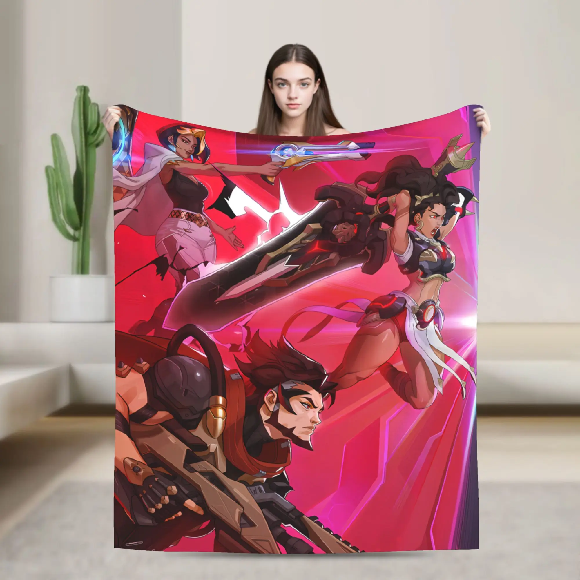 Funny Overwatch 2 Hero  Blankets  Super Soft Pattern Plush Bedding Throws For Couch Bed Travel Flannel Bedspread Bed Cover
