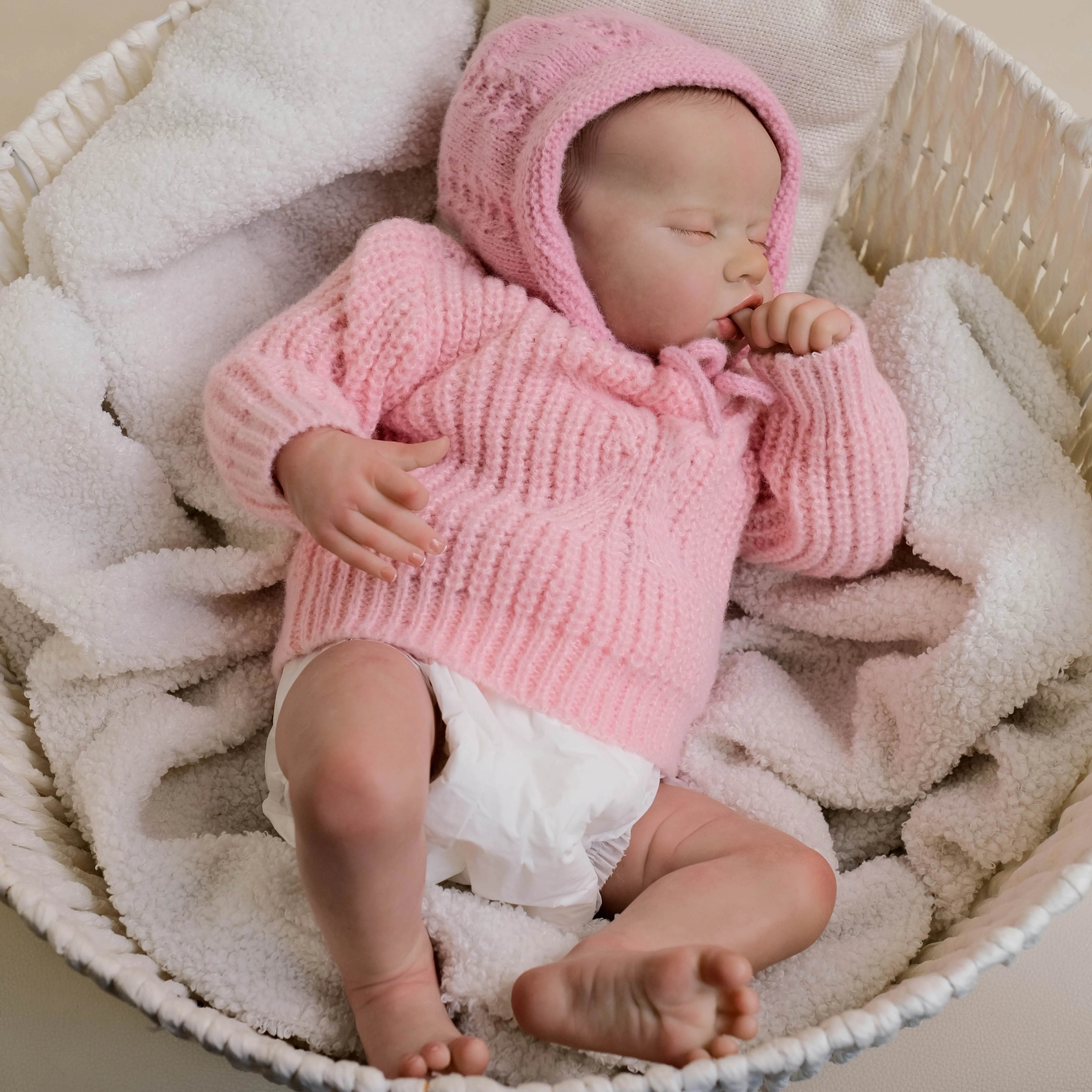 NPK 19-inch Reborn Baby Doll - Indie Handmade 3D Skin with Multiple Layers Painting Collectible Lifelike Art Doll