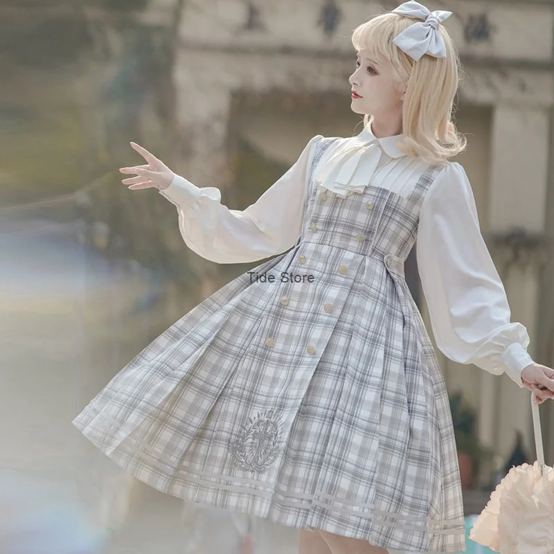 2024 New Autumn/winter Royal Detective Op Long Sleeve Campus Style Retro Palace Lolita Dress Daily Girl