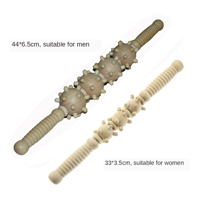 

2 in 1 Women Man Wood Home Spa Muscle Roller Stick Cellulite Blaster Fascia Trigger Point Release Self Back Massage Stick Tool