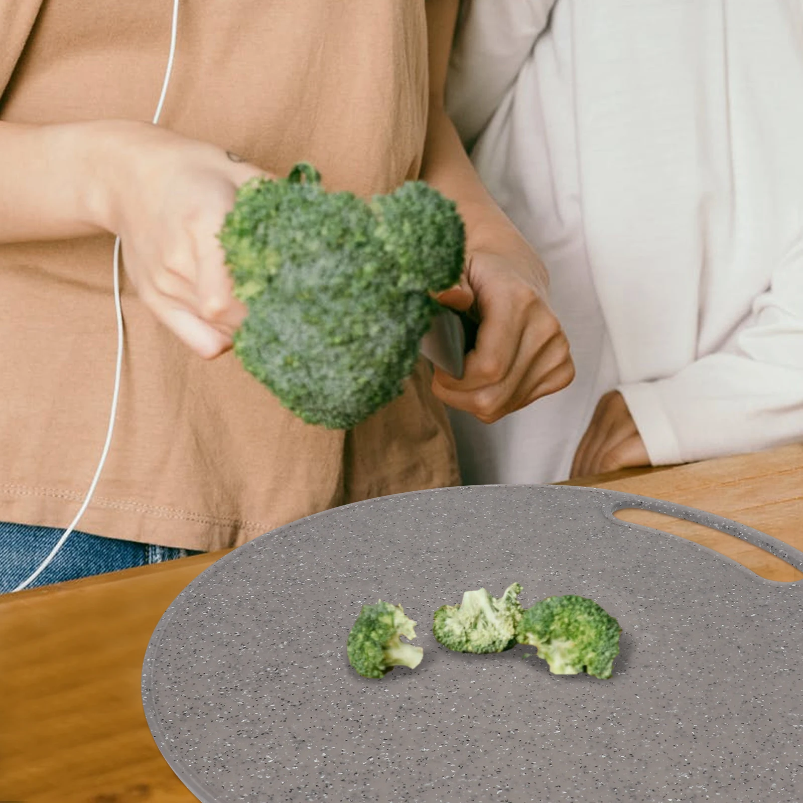 

1pc 31X0.5Cm Imitation Marble Chopping Board Slip Resistant Fruit Vegetable Cutting Board Round Plastic Kitchen Utensil