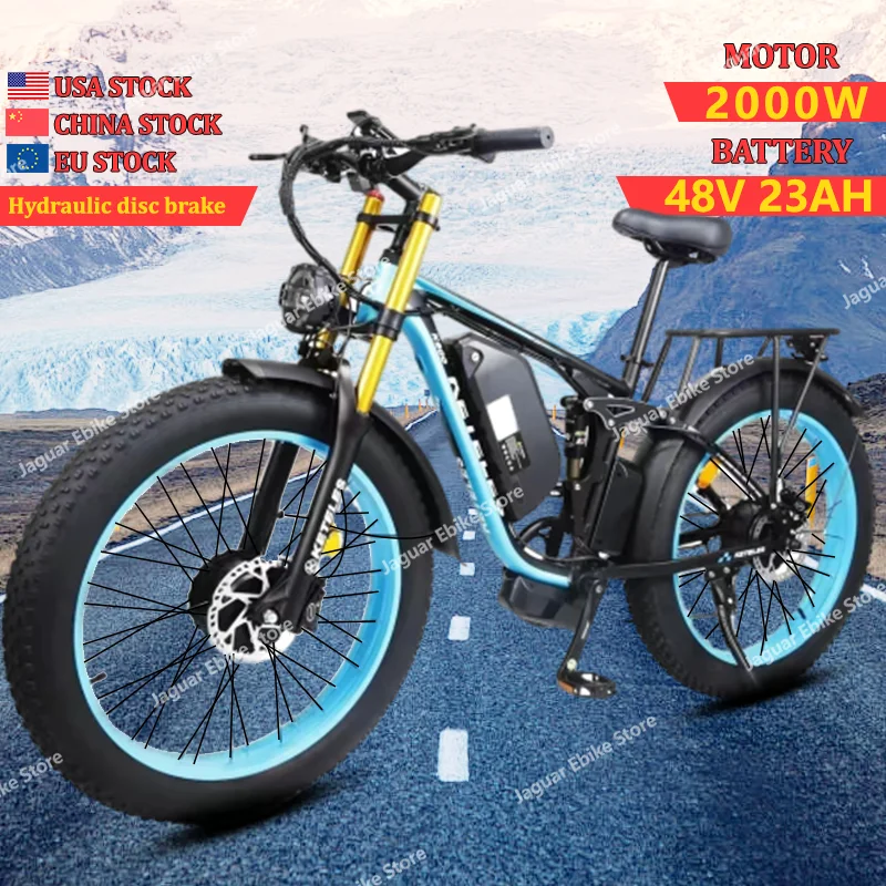 

Electric Bicycle Keteles-K800 Pro 48V23AH 2000W Dual Motor 26*4.0Fat Tire Electric Bike Hydraulic disc brake Mountain City Ebike