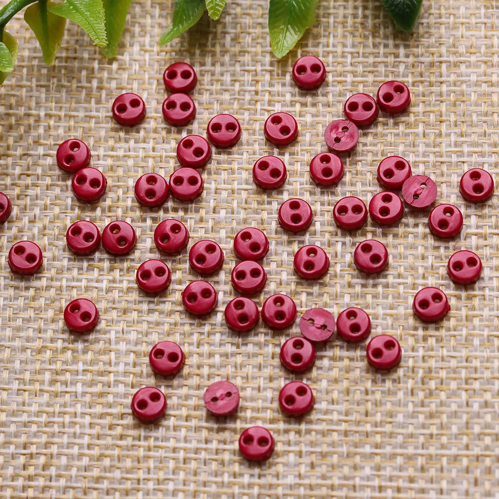 50Pcs 4mm Mini Buttons For DIY Doll Clothes Round Candy Color 2 Holes Card Making Scrapbooking Buttons Sewing Accessories