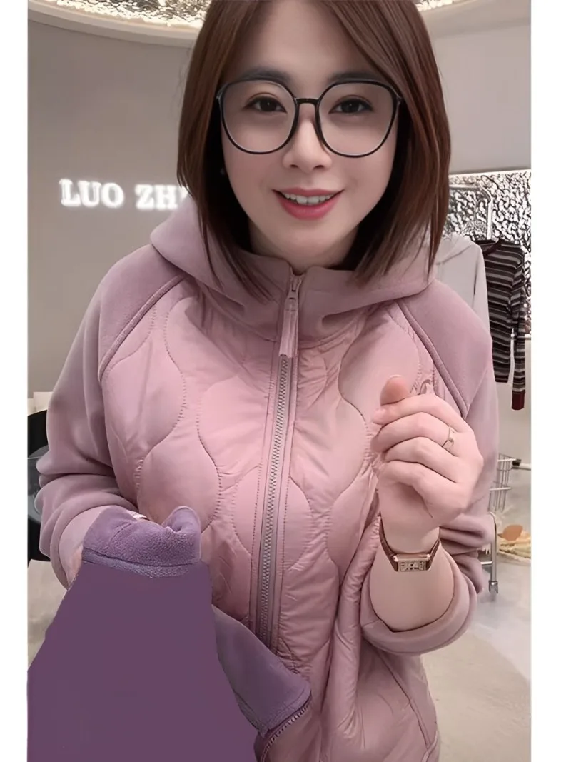 2025 Early Spring Thin Cotton Jacket Women's Hooded Cotton Jacket Top Women's New Padded Trench Coat Jacket Spring and Autumn