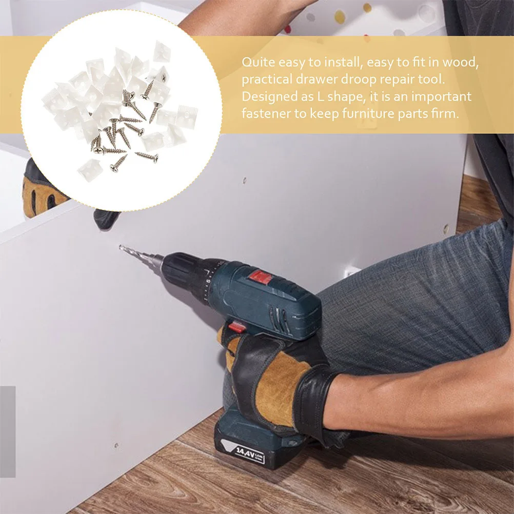 

106pcs Layer Shelf Screw Bracket L-Shaped Furniture Fastener For Drawer Bottom Support Durable Mending Wedges Cabinet Bottom