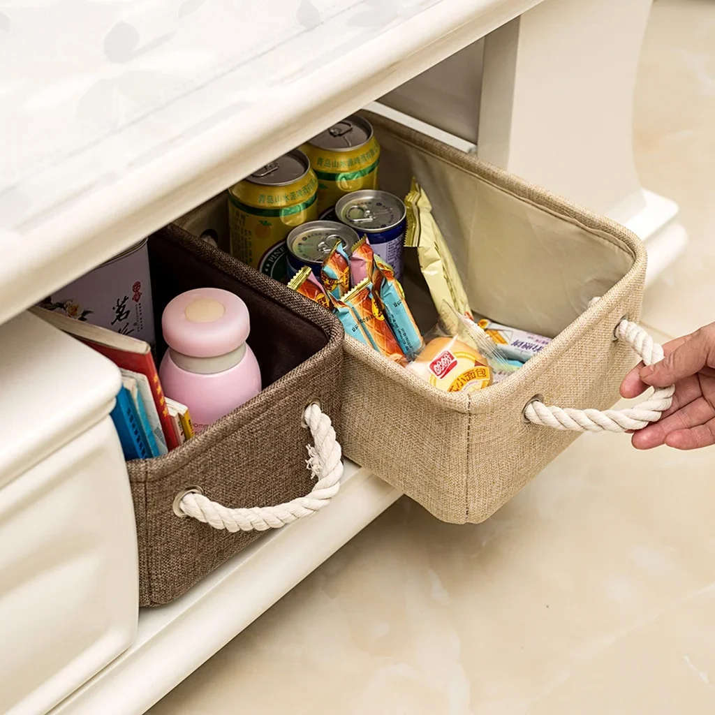 Folding Storage Baskets Kids Toys Organizer with Handle Clothes Sundries Storage Box Bucket Cabinet Storage Bag Laundry Basket