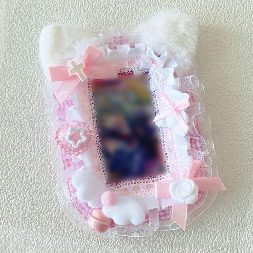 الحلو البوليستر حامل البطاقة الدانتيل Kawaii معرف الائتمان حالة الصورة بطاقة شارة حامل صور ديكور