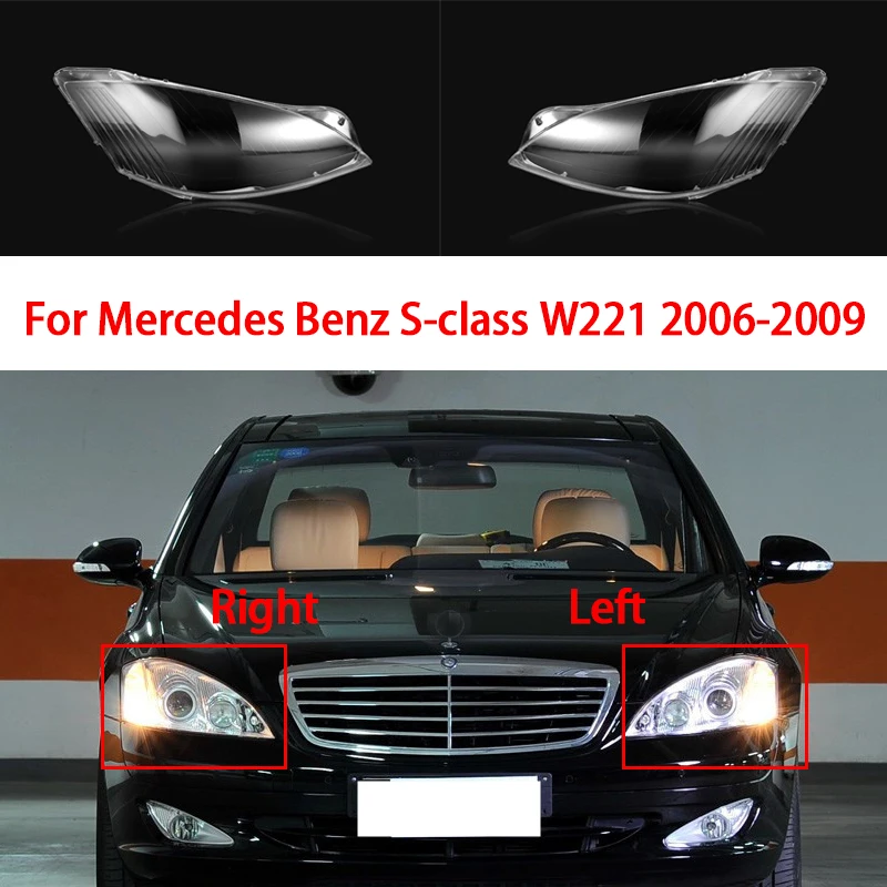 Headlamp Shell Lens For Benz W221 S300 S350 S400 S500 S600 Headlights Cover Transparent Cover Lamp Lampshade 2006 2007 2008 2009