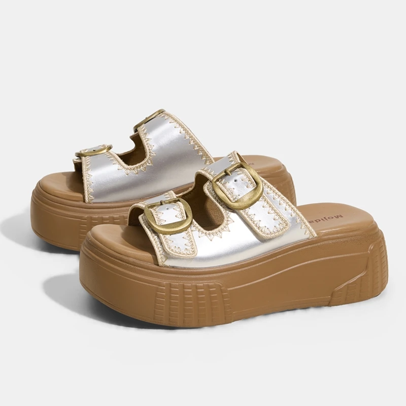

AIYUQI 2026 New Women's Slippers Thicksoled buckle Comfort slippers women Plus size summer casual beach shoes female