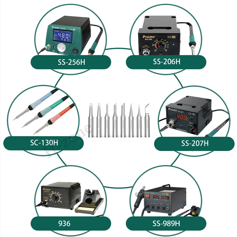 Proskit 936 Series Soldering Iron Head Universal Knife Tip 60W Internal Thermal Constant Temperature Electric Soldering Iron Tip