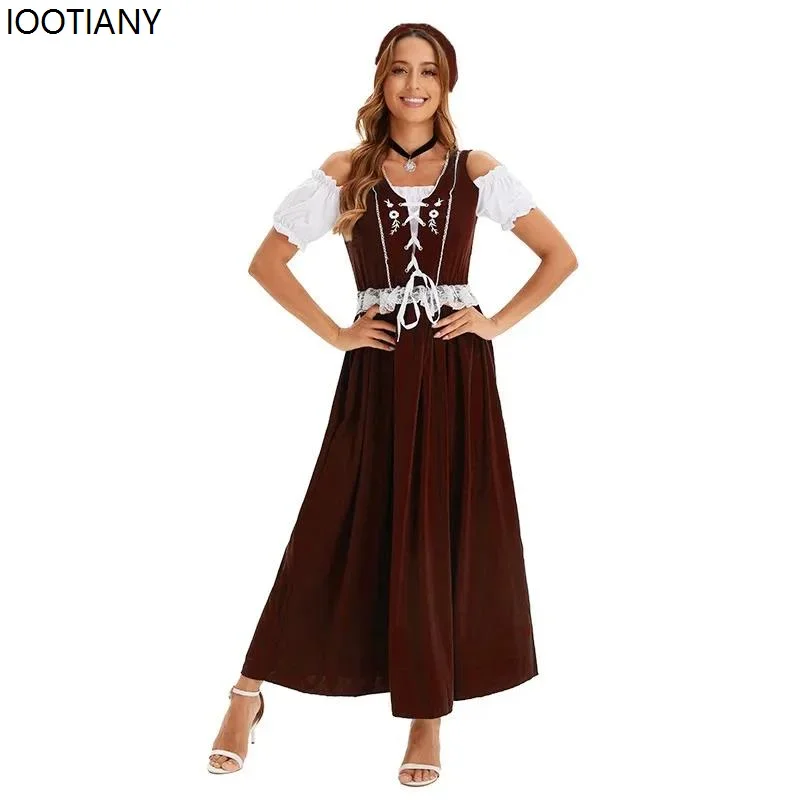 КосплейНемецкий Октоберфест Платье Карнавальная вечеринка Традиционное платье Хэллоуин Косплей Баварская униформа горничной Элегантное женское платье Ap