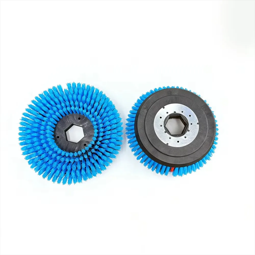 Replacement brush pads and squeegee strips for a 430mm working width mini walk-behind floor scrubber 8inch/210mm