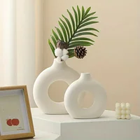 White Ceramic Vases, Modern Hollow Round Design vase 8