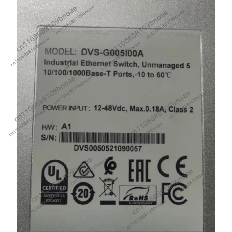 Industrial Ethernet Switch DVS-G005100A, 5 Ports 100M, 10/100Base-T(X) Interface, -10~60 ℃ 12-48V, Tested OK