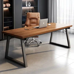 Modern Computer  Home Office Desk Large Executive Office  Computer Table Study Writing Desk Wooden Tabletop Metal Frame