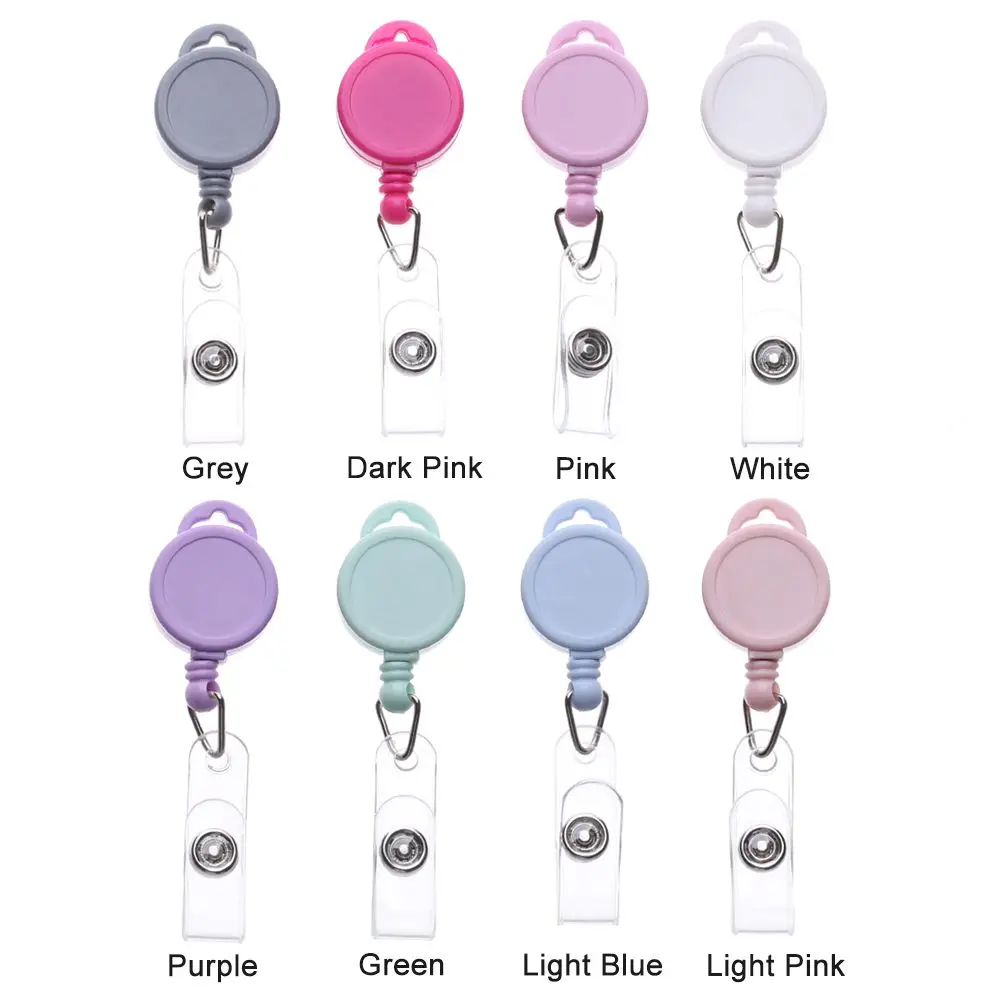 Retractable Key Ring ID Name Card Anti-Lost Clip Durable Lanyards Clip Staff Card Badge Holder Accessories Office Supplies