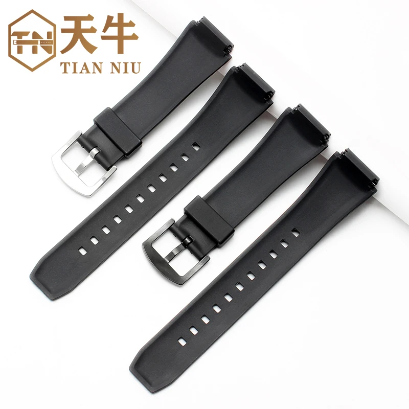 25*20mm Black Silicone Rubber Waterproof Watchband For Casio Edifice EF-552 Watch  EF-552D Men Bracelet Stainless Clasp strap