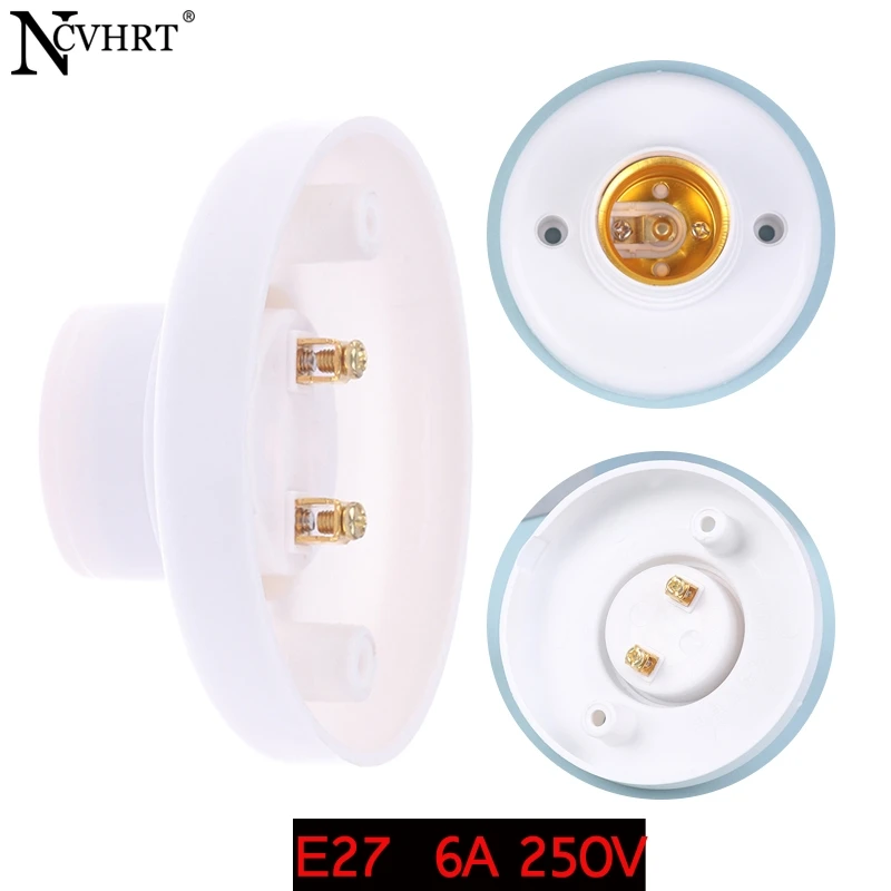 1Pcs E27 Screw Cap Socket White Gold Ceiling Light Lamp Bulb Fixing Base Stand 6A 250V Light Bulb Holder Lamp Socket For Home