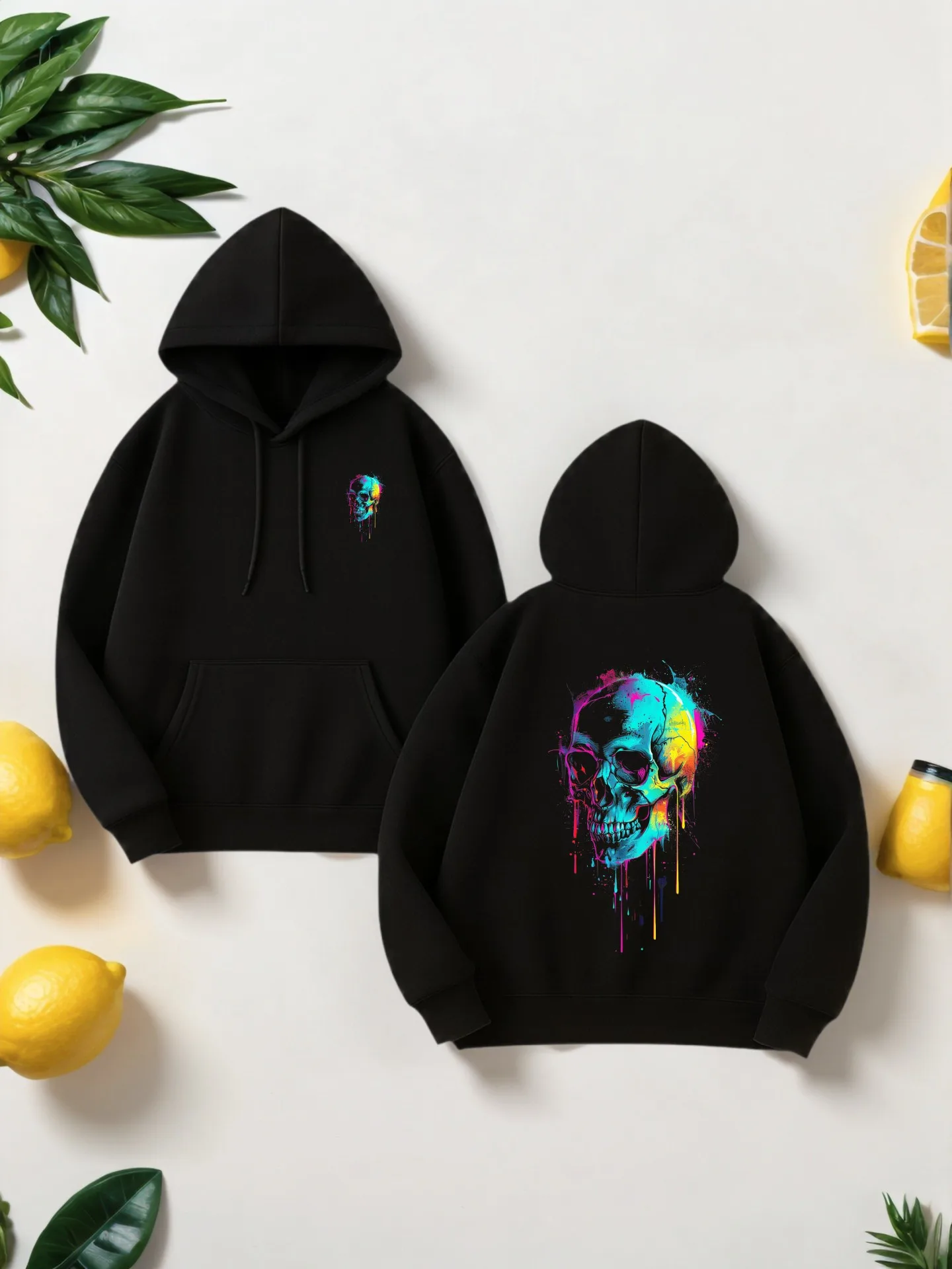 

Мужская толстовка с рисунком, принт черепа, повседневная уличная одежда, на флисовой подкладке, для молодых мужчин, для повседневной носки