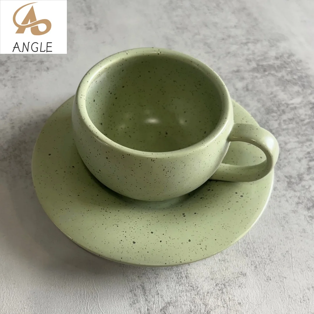 280ML Vintage Ceramic Coffee Mug Espresso Cup with Saucer Set for Art Latte Cappuccino Teacup Home Kitchen Accessories