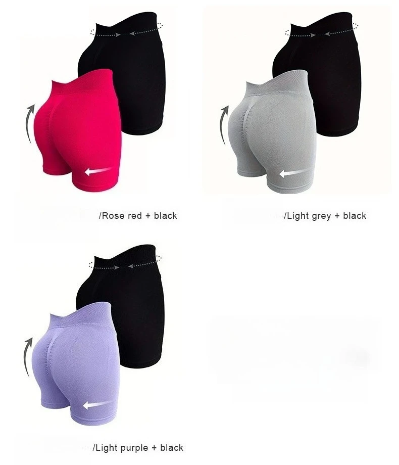 Damen Sommer V-Taille Yoga-Shorts Modische und Sexy Laufhose Fitness-Hose Hochelastische Hüftliftende Sportshorts – Detail 8