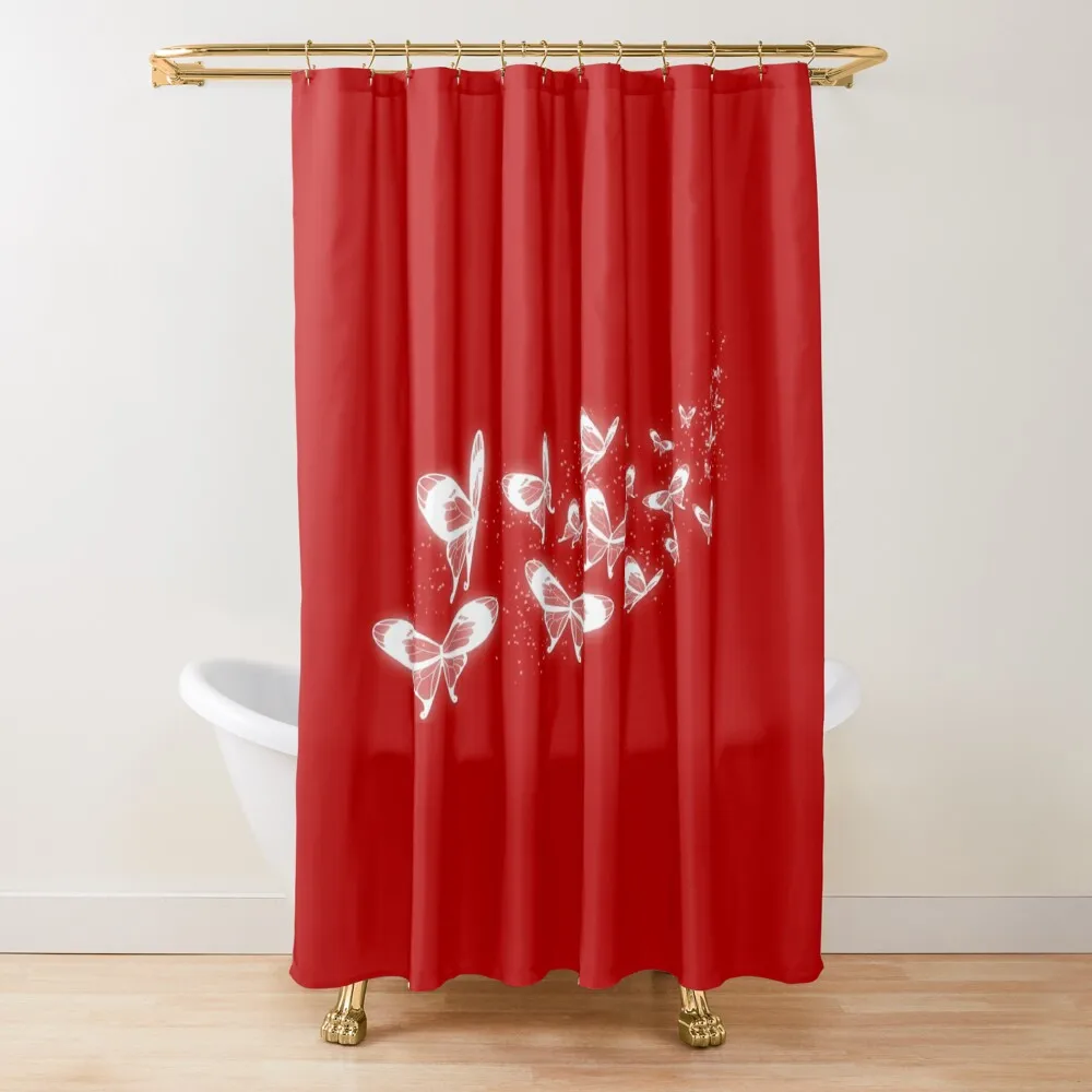 

Hua Cheng's Silver Butterflies Shower Curtain Anime Shower Shower For Bathroom Set Bathroom Accessorys Curtain