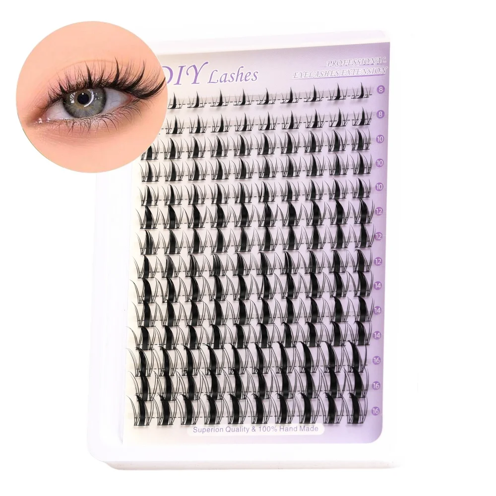 1 Box mit 140 Wimpernverlängerungssets 8-18mm Comic-Style Wimperngruppe C Roll - Breite DIY-Wimpernverlängerung für Anime-Zeichnungen – Detail 4