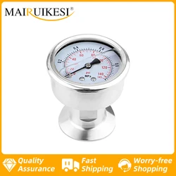 Stainless Steel Diaphragm Pressure Gauge With 50.5 Chuck Connection For Air Gas Water Fuel Liquid.0.1/0.16/0.25/0.4/0.6/1/1.6mpa