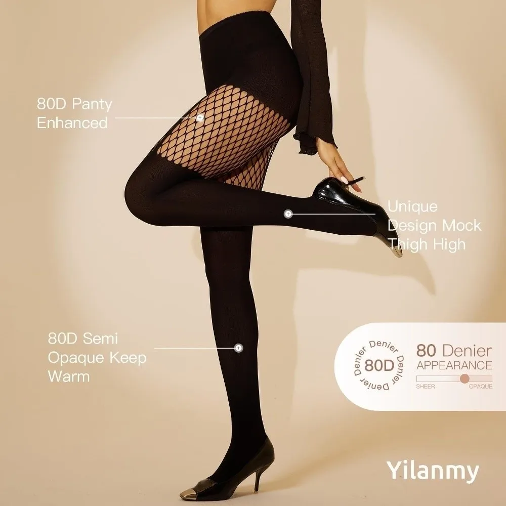 Picture 3: High-Quality Goth Style Fishnet Stockings Web Sexy Thigh High Stocking Sweater Socks Fishnet Tights