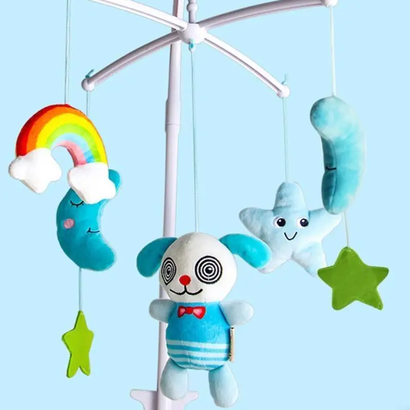 سرير الطفل المحمول حشرجة الموت الموسيقى سرير دوار جرس يختتم صندوق موسيقي سرير الرضع لعبة الديكور لحديثي الولادة بنين بنات P31B