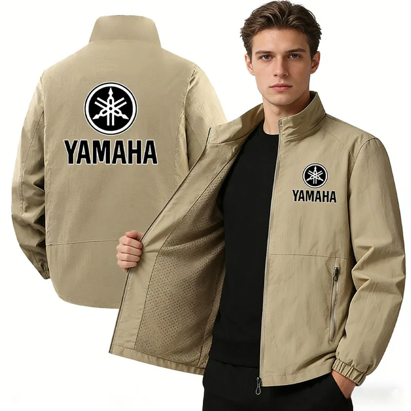 Yamaha Men's Racing Jacket - New Spring-Autumn Style, Sporty Casual Stand-Up Collar Jacket, Loose-Fitting & Windproof Outerwear