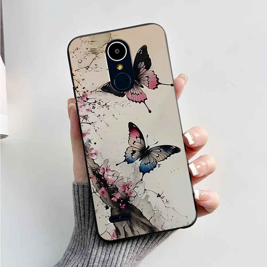 For LG K8 2017 X300 M200 M210 Case Soft Cute Cartoon Silicone Black Cover For LG K8 K4 2017 K9 Cases Shockproof Funda LGK8 Shell