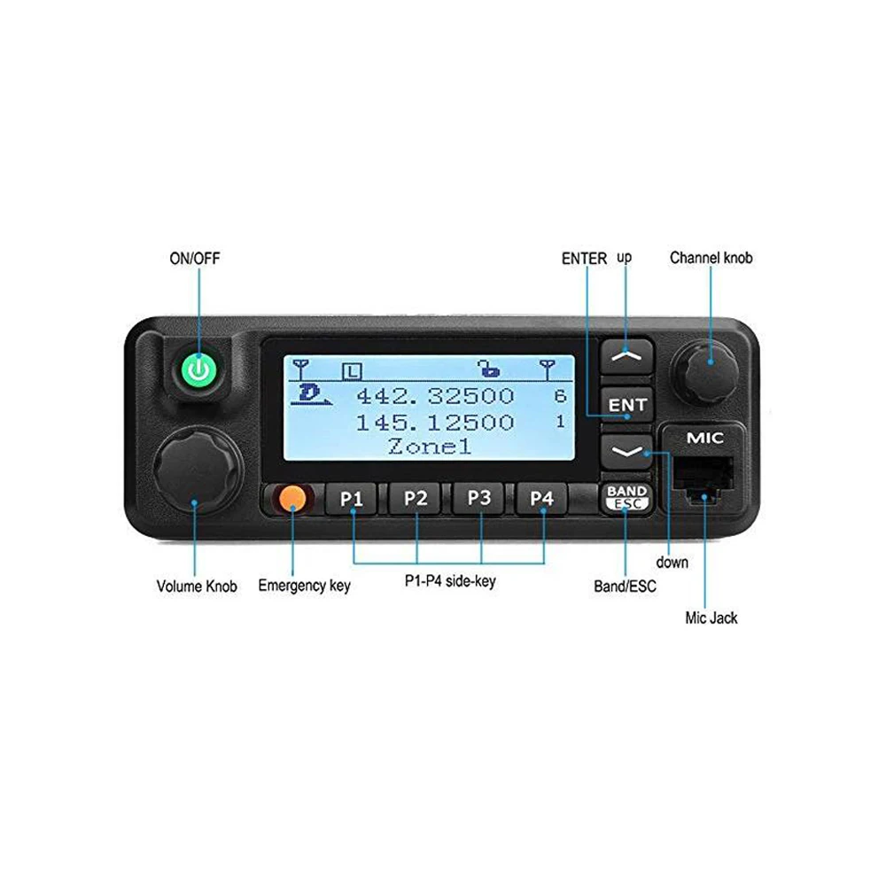 Professional Fm Transmitter Dmr Digital Mobile Radio with GPS walkie talkie MD-9600 and cable PTT wireless communications