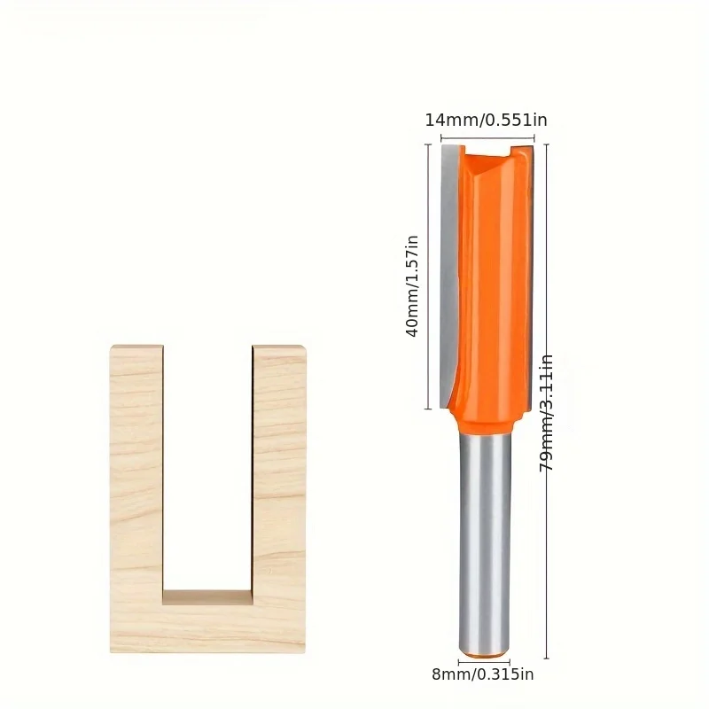  مجموعة لقم توجيه عرقوب 4 قطع 8 مم - لقم الحز ذات الحافة المزدوجة لأعمال النجارة، مثالية للتشذيب والتوجيه بدقة #4