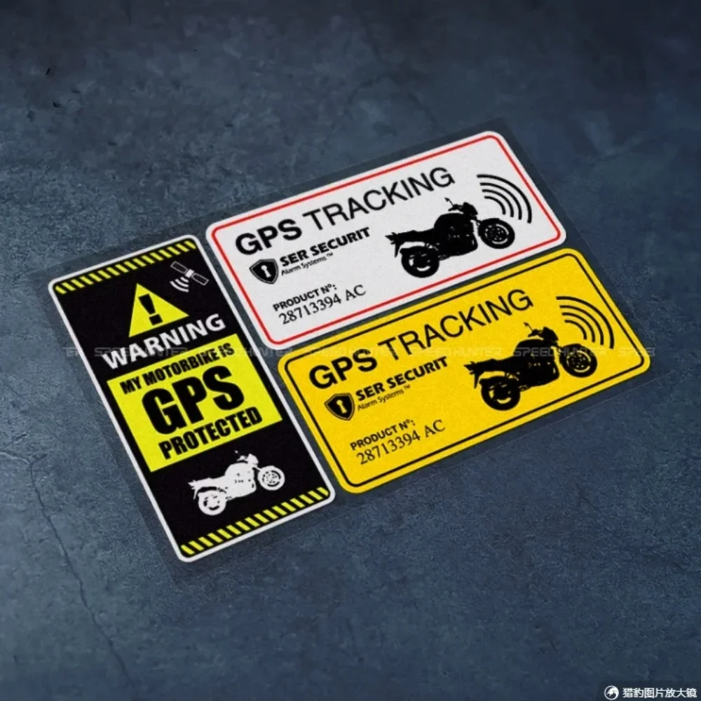 Reflective GPS Tracking Warning Stickers Anti-Theft Vinyl Decals for Motorcycle Car Vehicle Security Decor 1Set