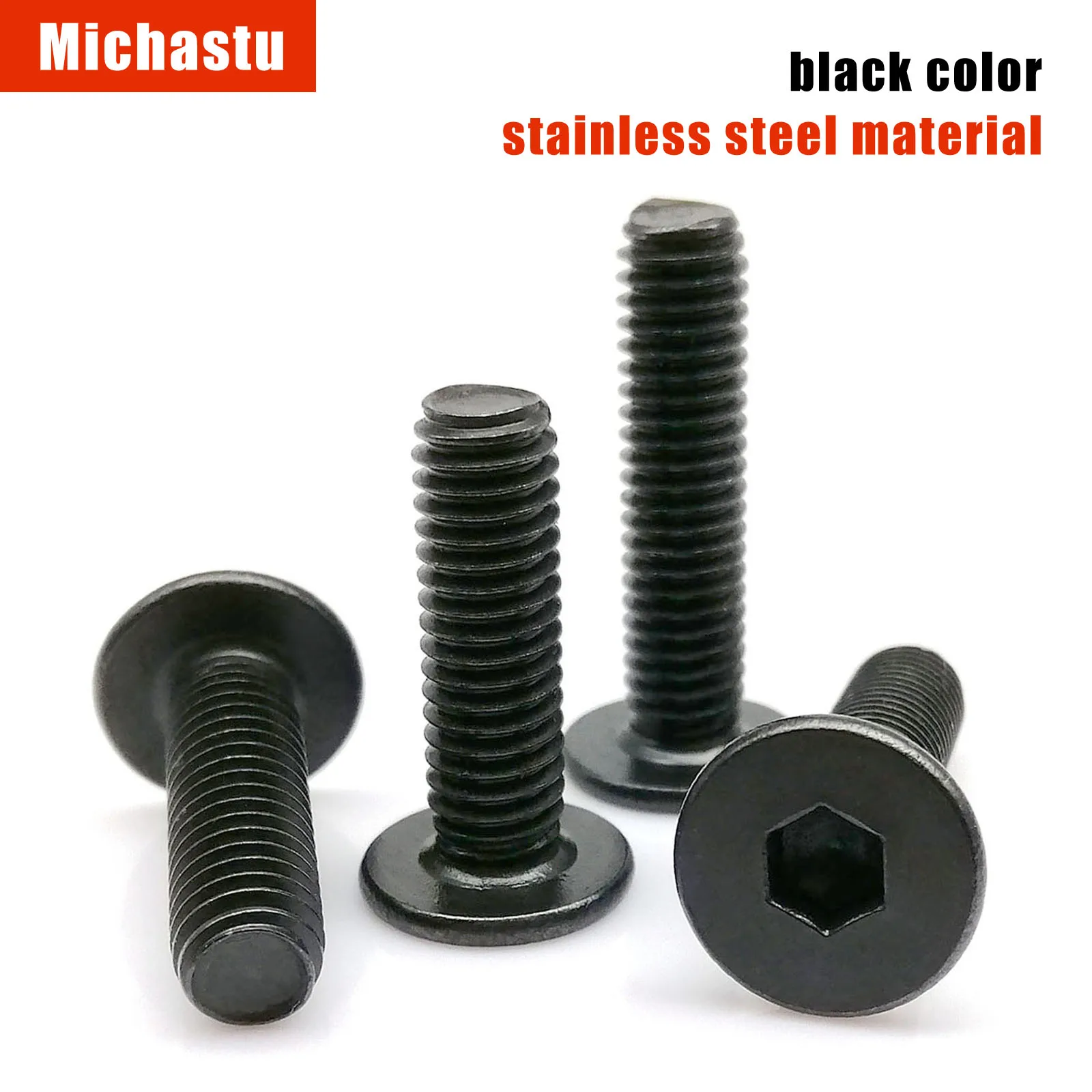 M2 M2.5 M3 M4 M5 M6 M8 Black 304 A2-70 Stainless Steel CM Allen Hexagon Hex Socket Ultra Thin Low Flat Wafer Head Bolt Screw