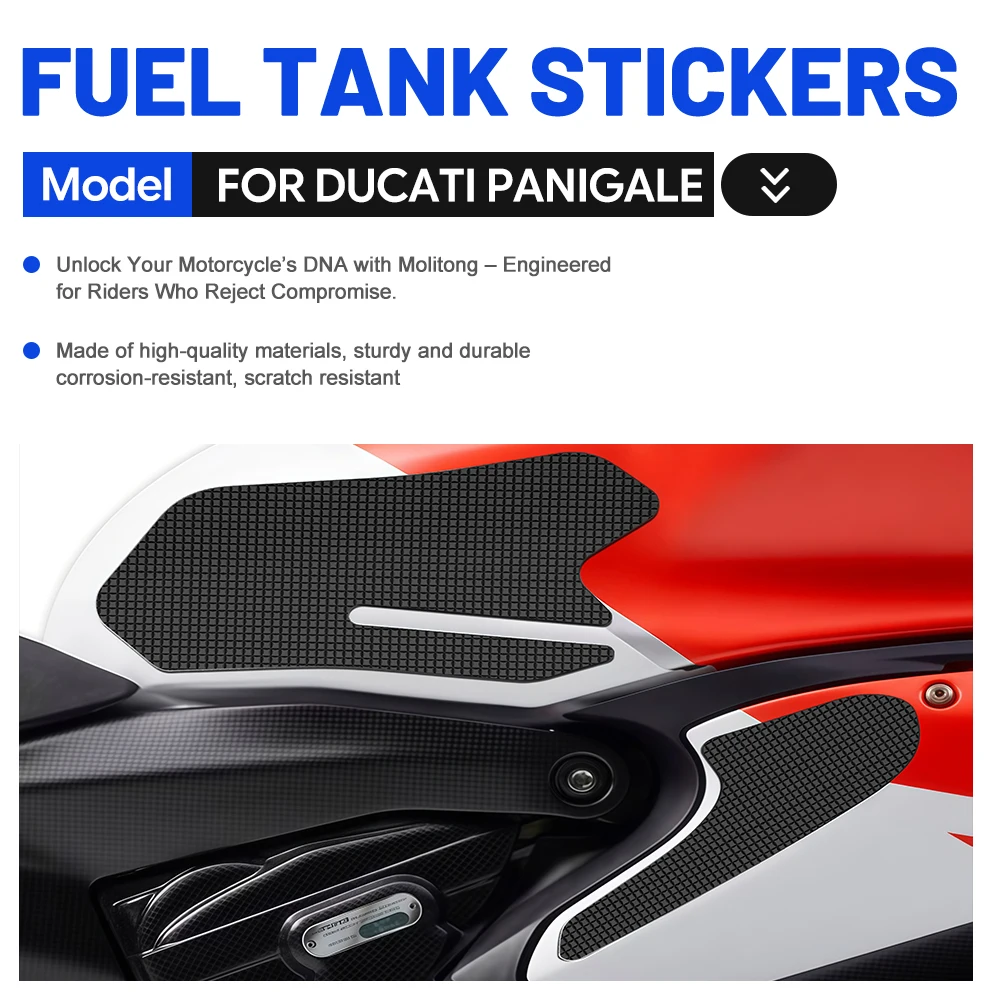 Fuel tank protector for Ducati Panigale 899 2013-2015, made of black rubber, anti-slip and scratch-resistant.