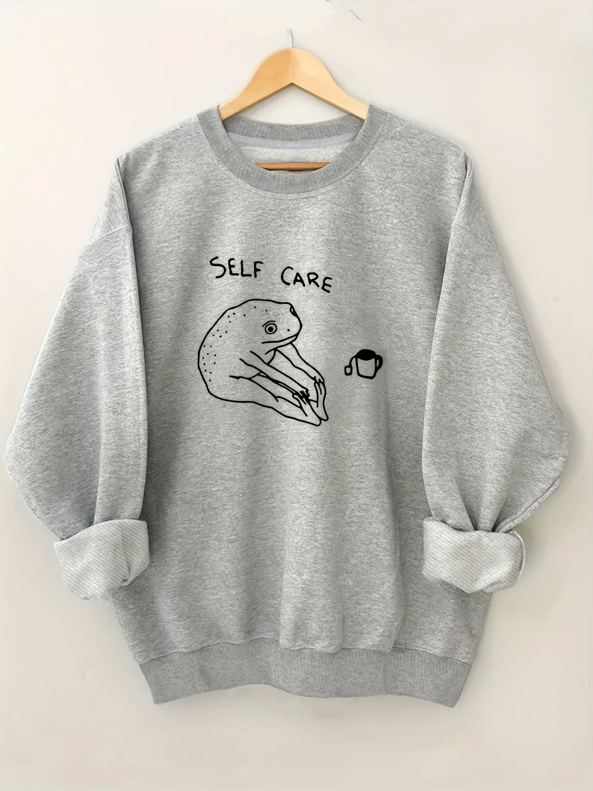 Damska, codzienna, modna bluza z kapturem z nadrukiem żaby, wygodna bluza wkładana przez głowę z okrągłym dekoltem, idealna na prezenty świąteczne.