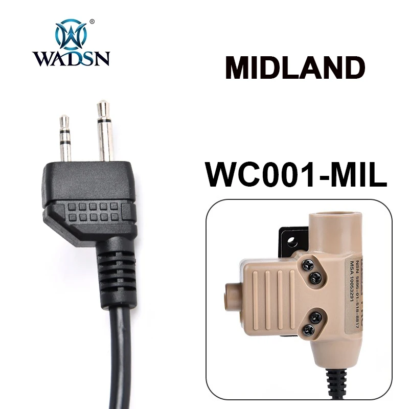 WADSN Militärische Taktische U94 PTT 7,0 Stecker Headset Adapter Für COMTAC Earmor Baofeng Kenwood Walkie Talkie Radio Motorola Midland