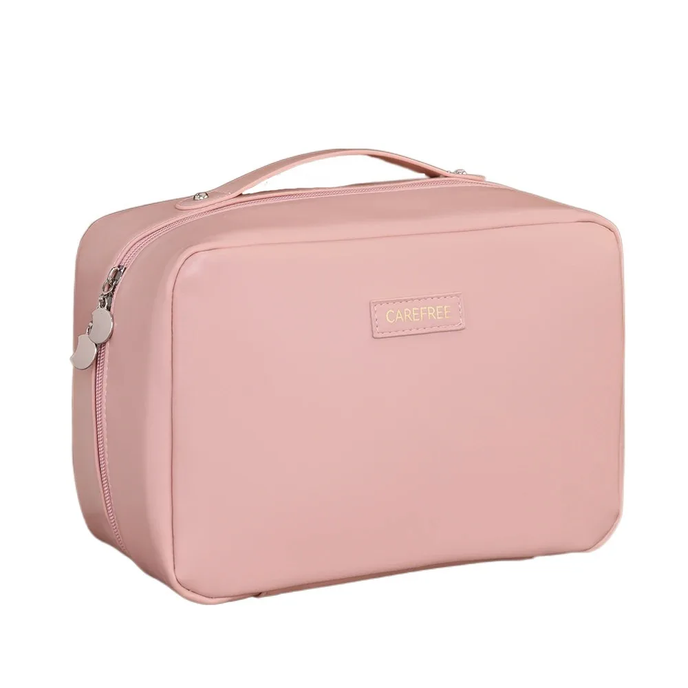 

Portable Women's Makeup Bag Large Capacity Waterproof Skin Care Wash Bag PU Leather Convenient Toiletry Storage Case Makeup Tool