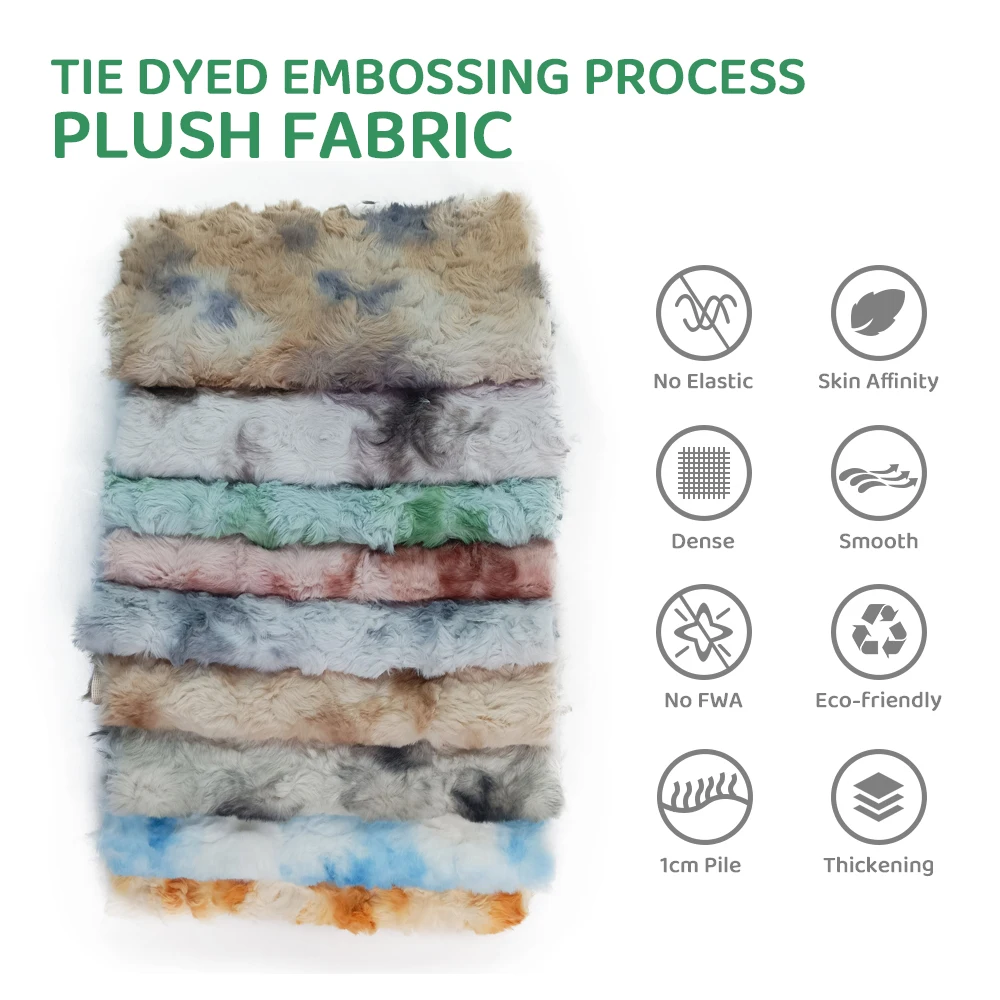 25x45cm Plüsch Stoff Krawatte gefärbt bedruckten Stoff Baumwolle Puppe Haar Material Wurf kissen Tischdecke DIY Mode Kleidung Nähen