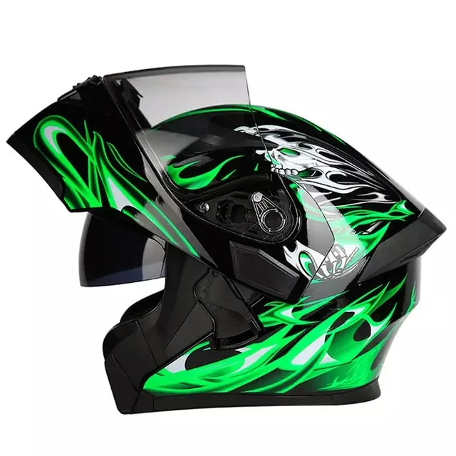 

New Arrival 2020 JIEKAI flip up double lens motorcycle racing modular helmet removable and washable liner