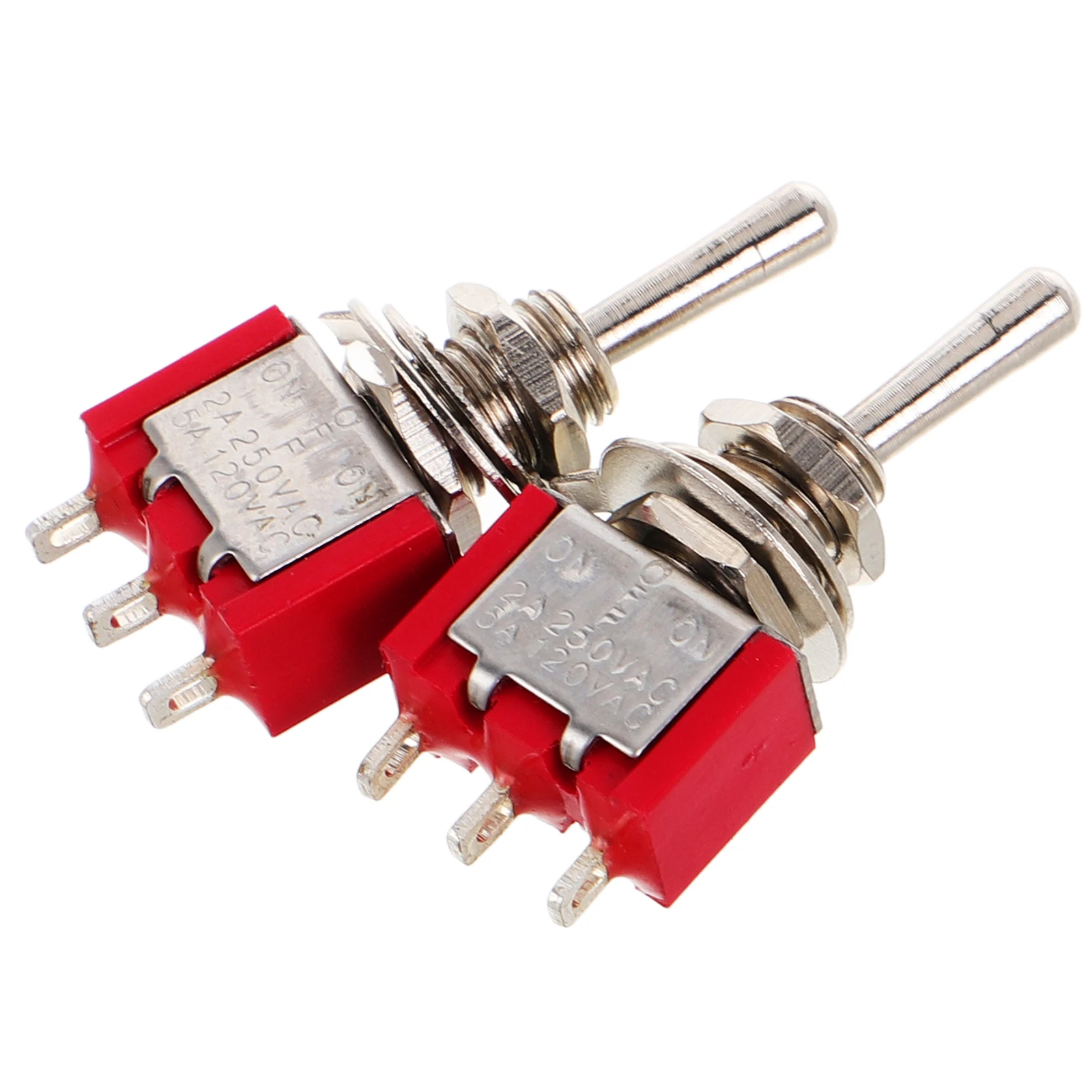 

2pcs Mini Toggle Switch 3Pin 2Position Waterproof M6 Mounting Compact Design Motor Reversing Automotive Safety for Guitar