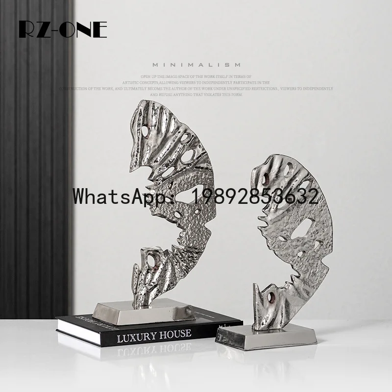 Metal alloy asymmetrical special-shaped cut out artistic atmosphere high-end crafts living room entrance decoration