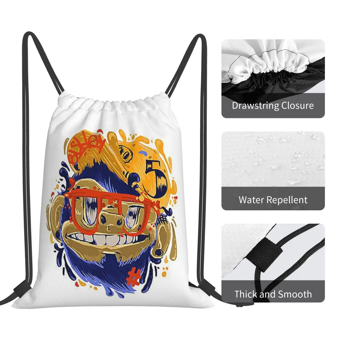 Splashmonkey Backpacks Casual Portable Drawstring Bundle Pocket Shoes Bag Book Bags For Man Woman School