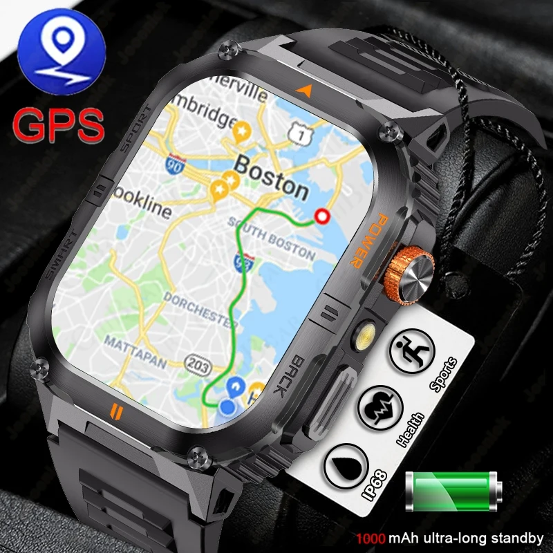 

2025 New Smart Watch Men 1000mAh Large Capacity Battery Outdoor Flashlight Bluetooth Call Waterproof Sport Fitness Smartwatches