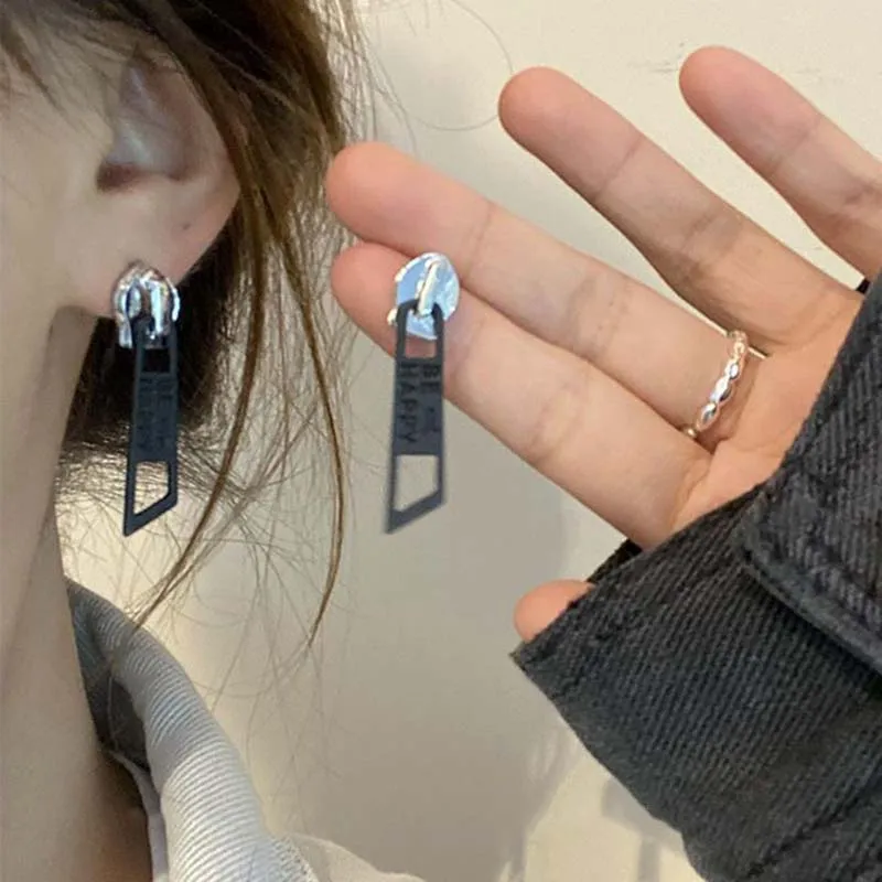 Baumelnde Ohrringe im Y2K-Stil mit Reißverschluss für Frauen, kreatives Design, verschiedene mehrere Bonbonfarben, Trend-Ohr-Accessoires, Modeschmuck – Detail 7