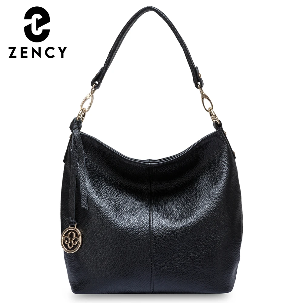 Zency Charm ciemnoniebieska damska torba na ramię 100% prawdziwej skóry Hobo Fashion Lady Messenger torebka typu crossbody elegancka torebka damska