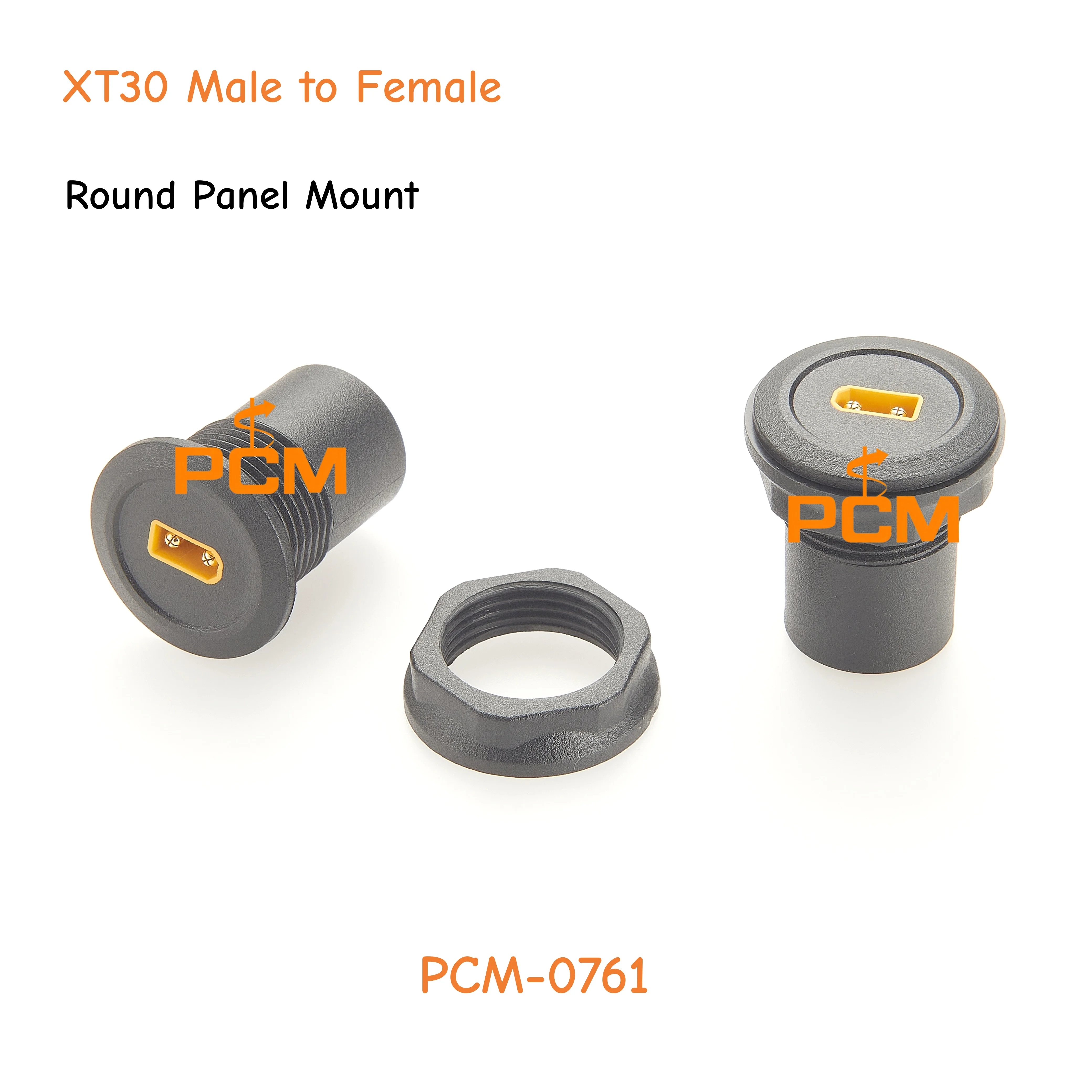XT30 Panel Mount Round Socket Adapter Male to Female RC Power Charging Connector for FPV Drone RC Car Aircraft Power System
