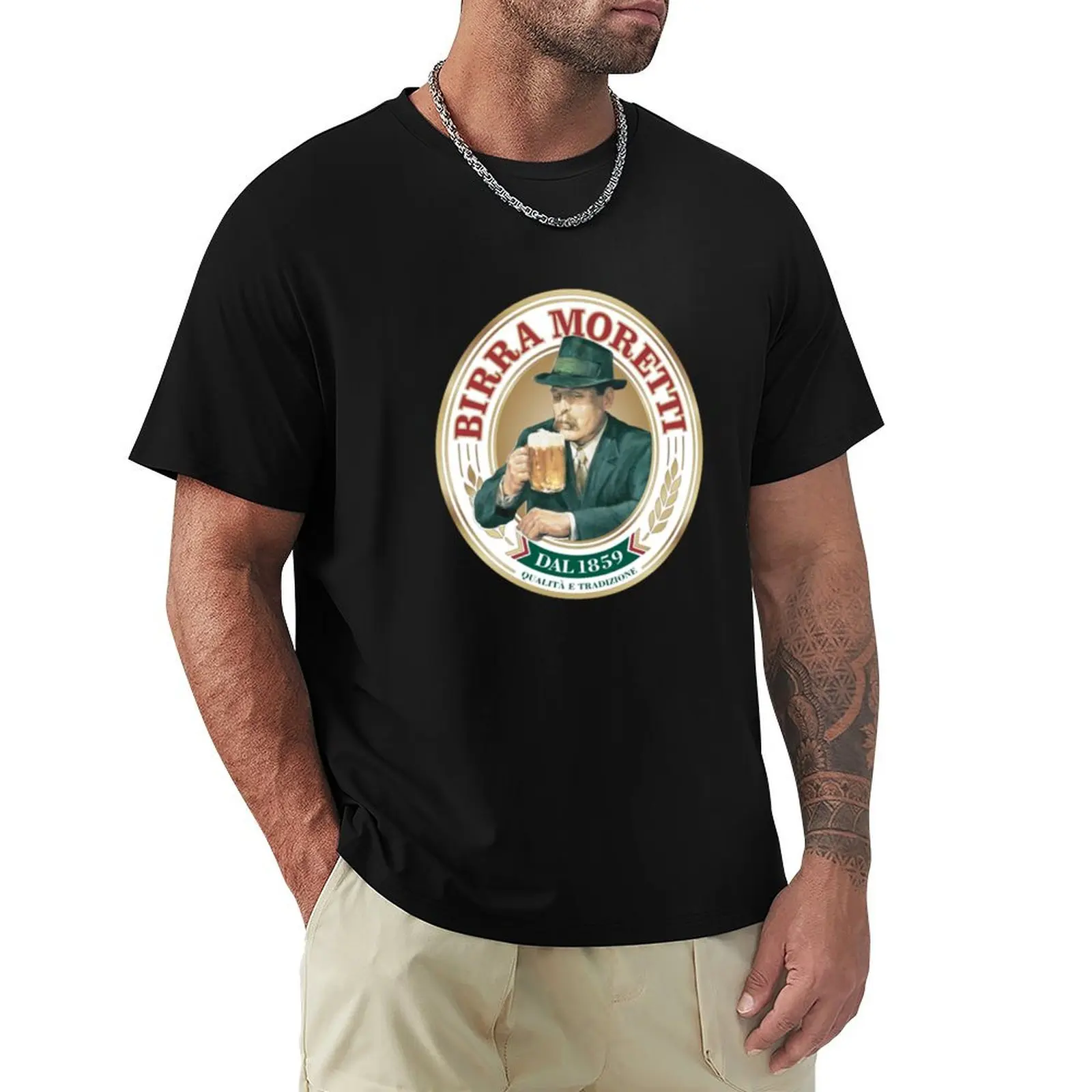Classy Birra Moretti Logo T-Shirt Durable Work Wear T-Shirt